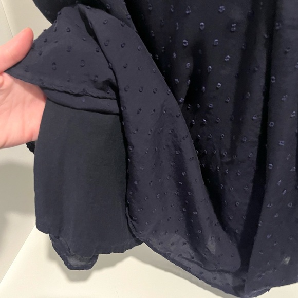 Loft XXsmall Navy Blue Swiss Dot Tank Top Scoop Neck And Lined - Picture 4 of 7